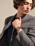 Skagen men's watch round leather strap grey dial 40mm, imported from the UK