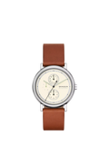 Skagen men's leather strap watch white dial 40mm, imported from the UK