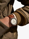 Skagen men's leather strap watch white dial 40mm, imported from the UK