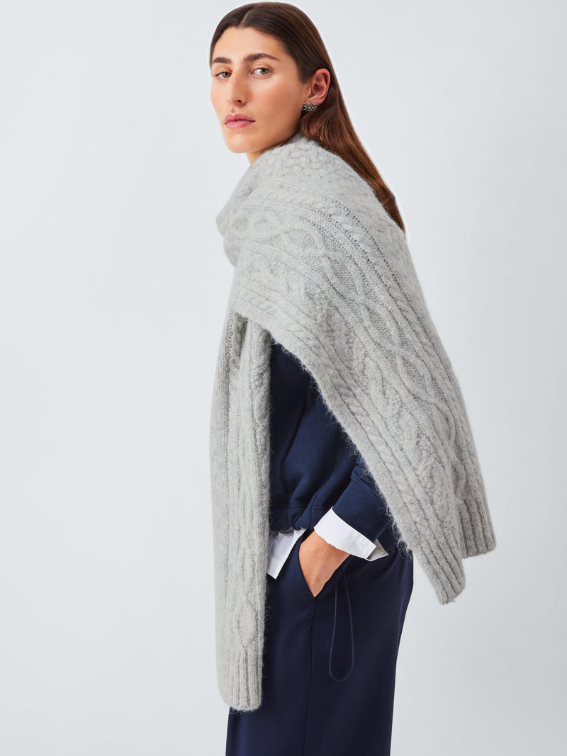 John Lewis cable knit wool blend scarf, imported from the UK