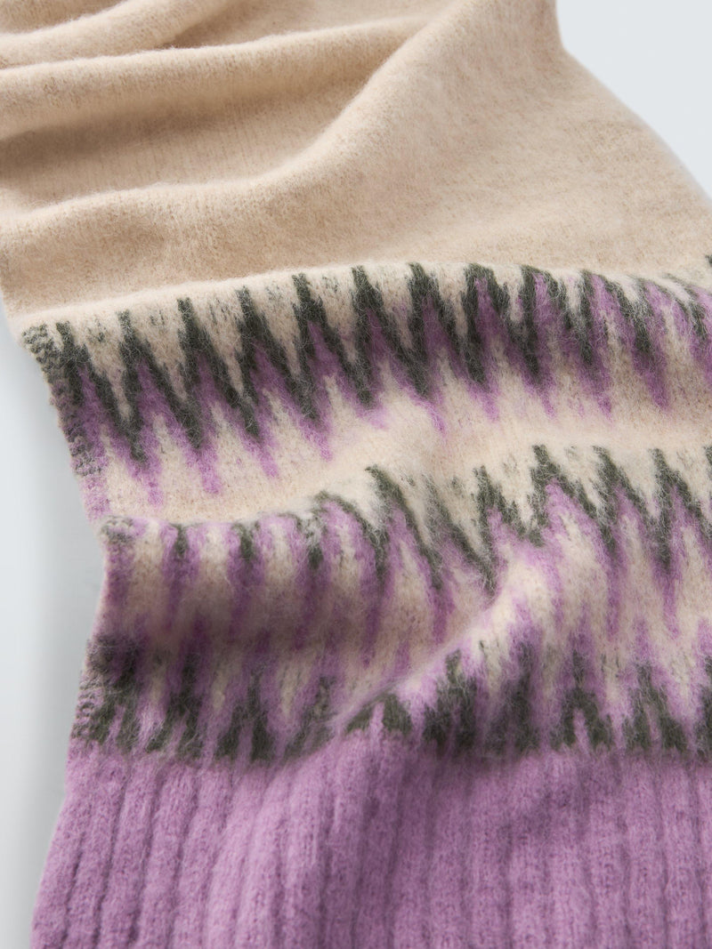 John Lewis Fairisle wool blend scarf 200x35cm - British product