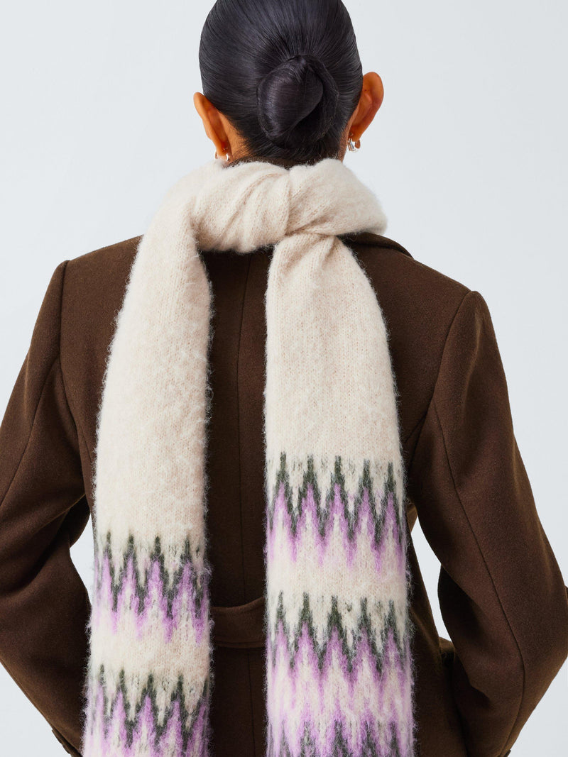 John Lewis Fairisle wool blend scarf 200x35cm - British product