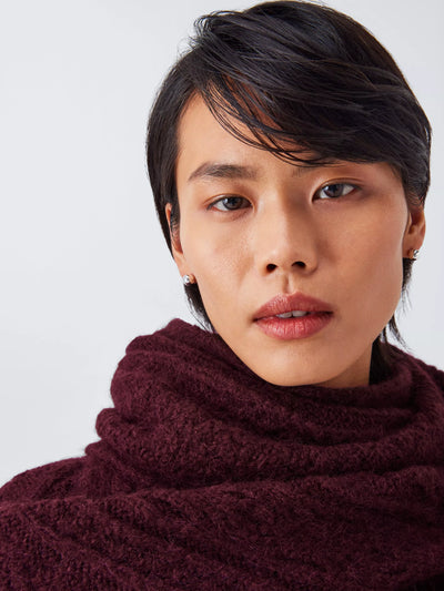 John Lewis John Lewis Cable Knit Wool Blend Scarf- Buy online at McGrocer