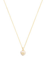 John Lewis Coach Sculpted C Enamel Heart Necklace, Gold- Buy online at McGrocer