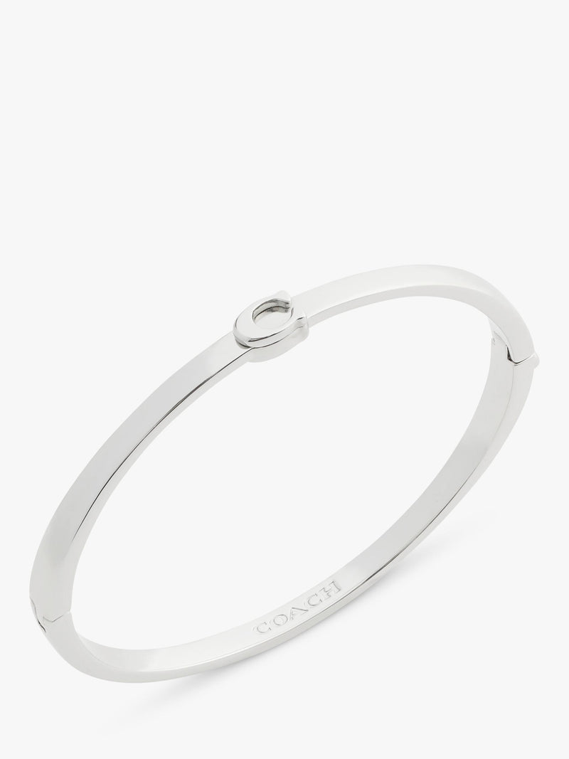 Coach silver rhodium plated bangle with C hardware - British product