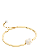 John Lewis Coach Enamel Heart Charm Cuff Bracelet, Gold- Buy online at McGrocer