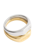 Coach signet ring set two-tone size O - British product