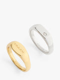 Coach signet ring set two-tone size O - British product