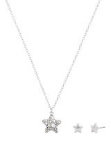 John Lewis Coach Crystal Star Necklace and Earring Set, Rhodium- Buy online at McGrocer