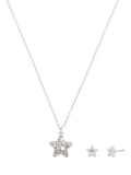 Coach crystal star necklace and earring set, rhodium (British brand)