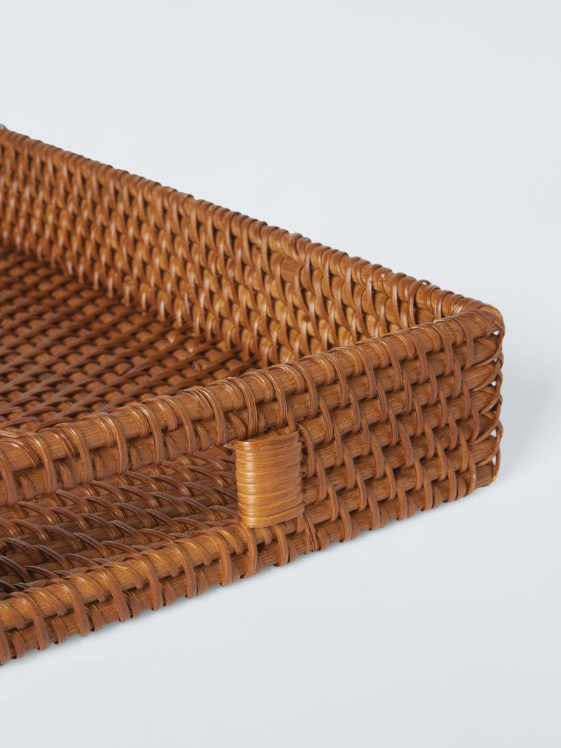 John Lewis rattan handled tray in natural finish (British brand)