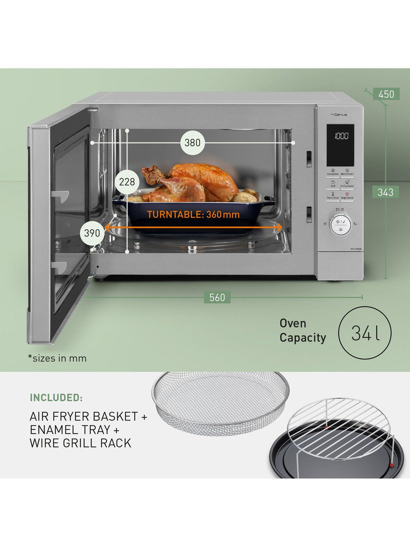 Panasonic combination microwave air fryer stainless steel 34L, imported from the UK