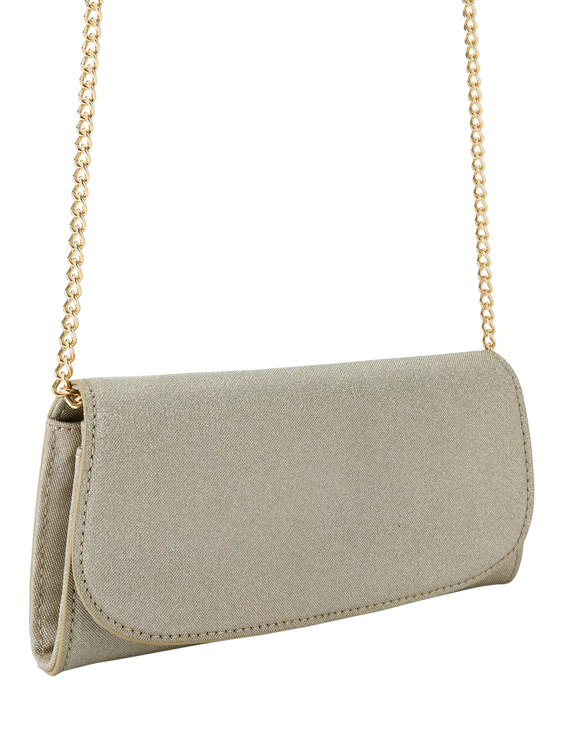 KG Kurt Geiger glittery gold clutch bag (British brand)