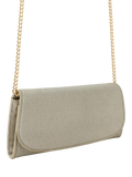 KG Kurt Geiger glittery gold clutch bag (British brand)
