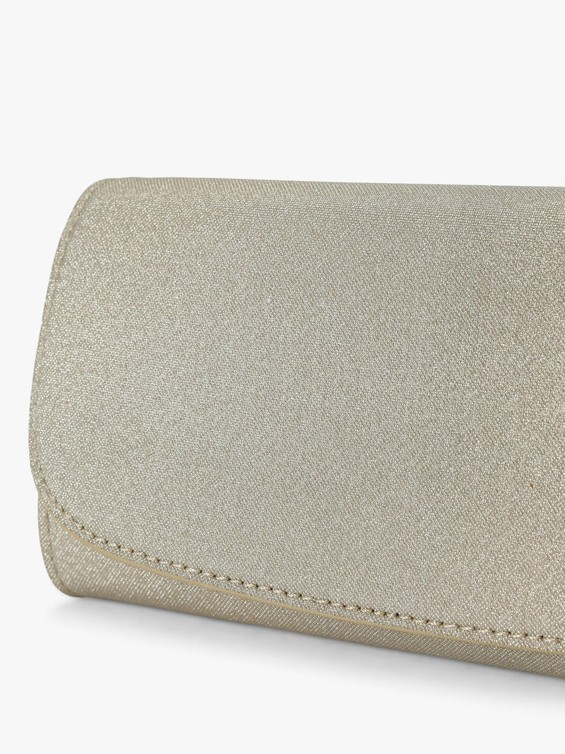 KG Kurt Geiger glittery gold clutch bag (British brand)