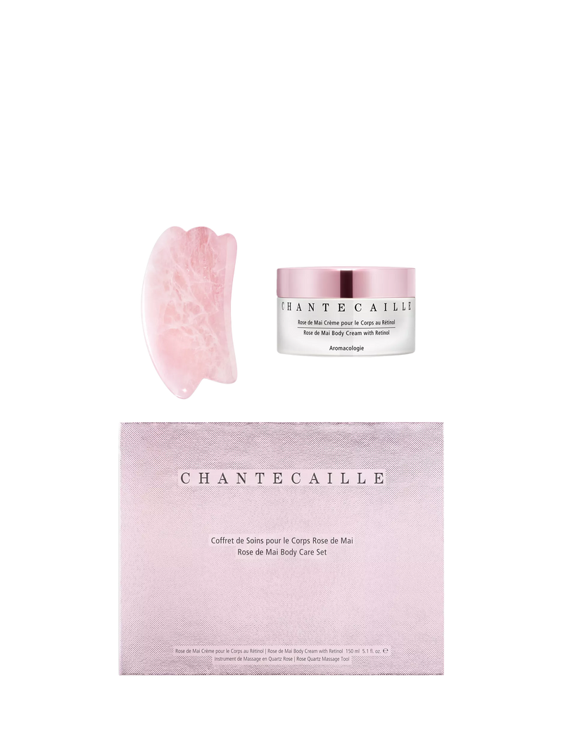 Chantecaille Rose de Mai gift set with retinol body cream, UK version