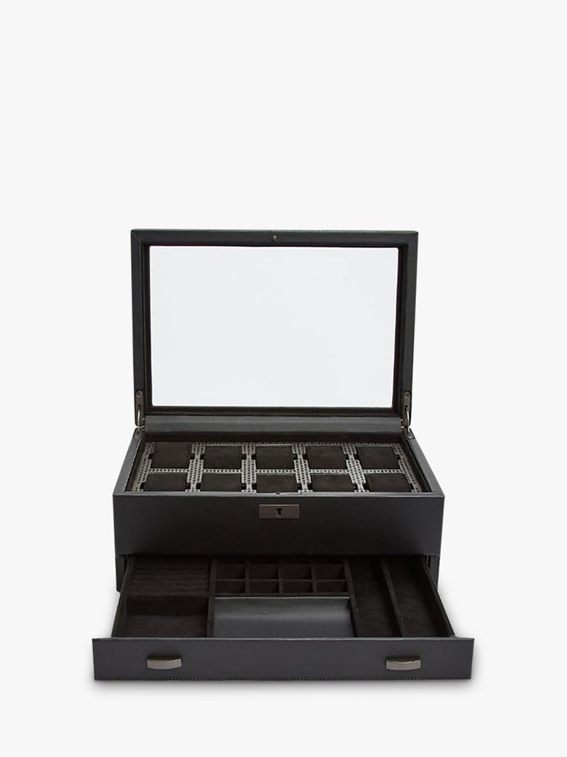 WOLF Axis vegan leather watch box 10 piece - British product