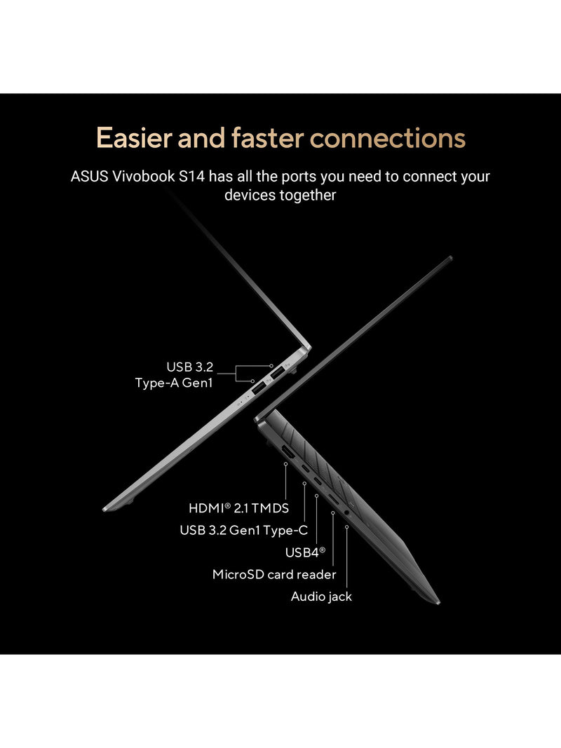 ASUS Vivobook S14 laptop 14 inch OLED display, UK version