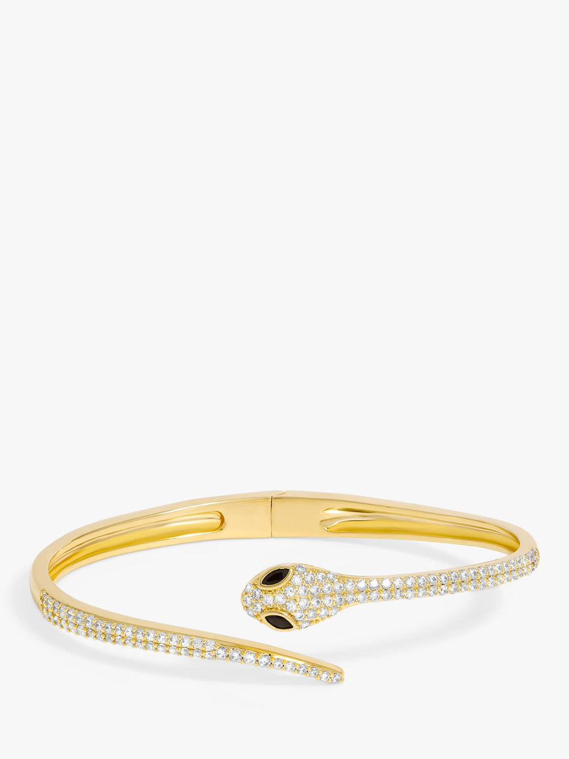 Gold-Plated Snake Bangle with Post and Catch Fastening