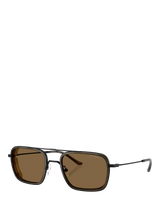 John Lewis Emporio Armani EA2162 Men's Square Sunglasses, Matte Black/Brown- Buy online at McGrocer