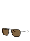 Emporio Armani square sunglasses matte black brown - British product