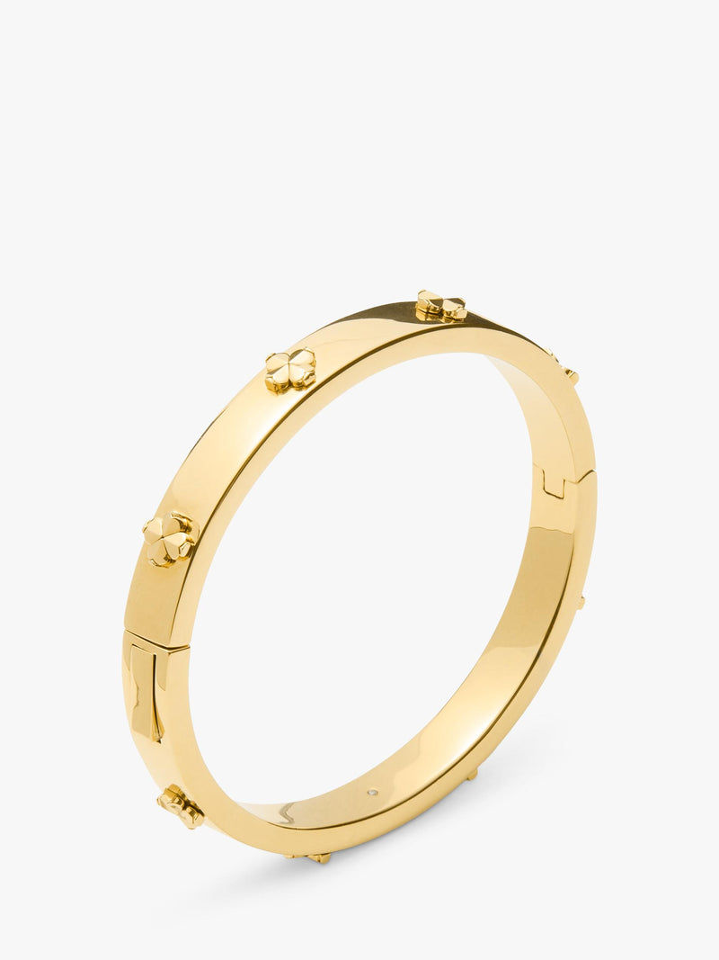 kate spade new york hinged flower bangle gold plated, imported from the UK