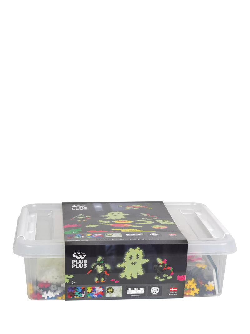 Plus-Plus Build & Glow storage box 2000 pieces, imported from the UK