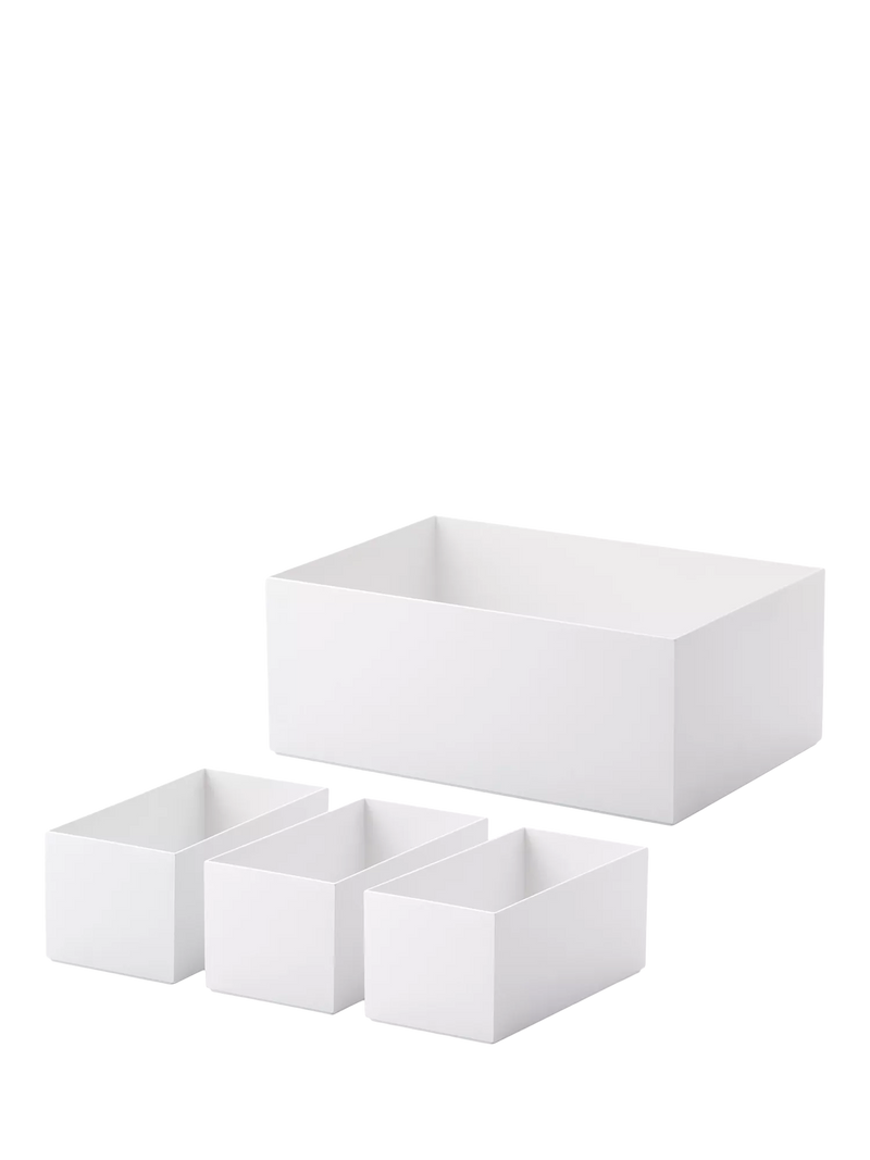Like-it nesting organiser set of 4 deep white boxes, UK version