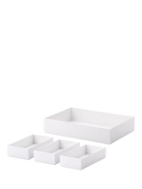 John Lewis Like-it Nesting Organiser Set of 4 Shallow White Storage Boxes- Buy online at McGrocer