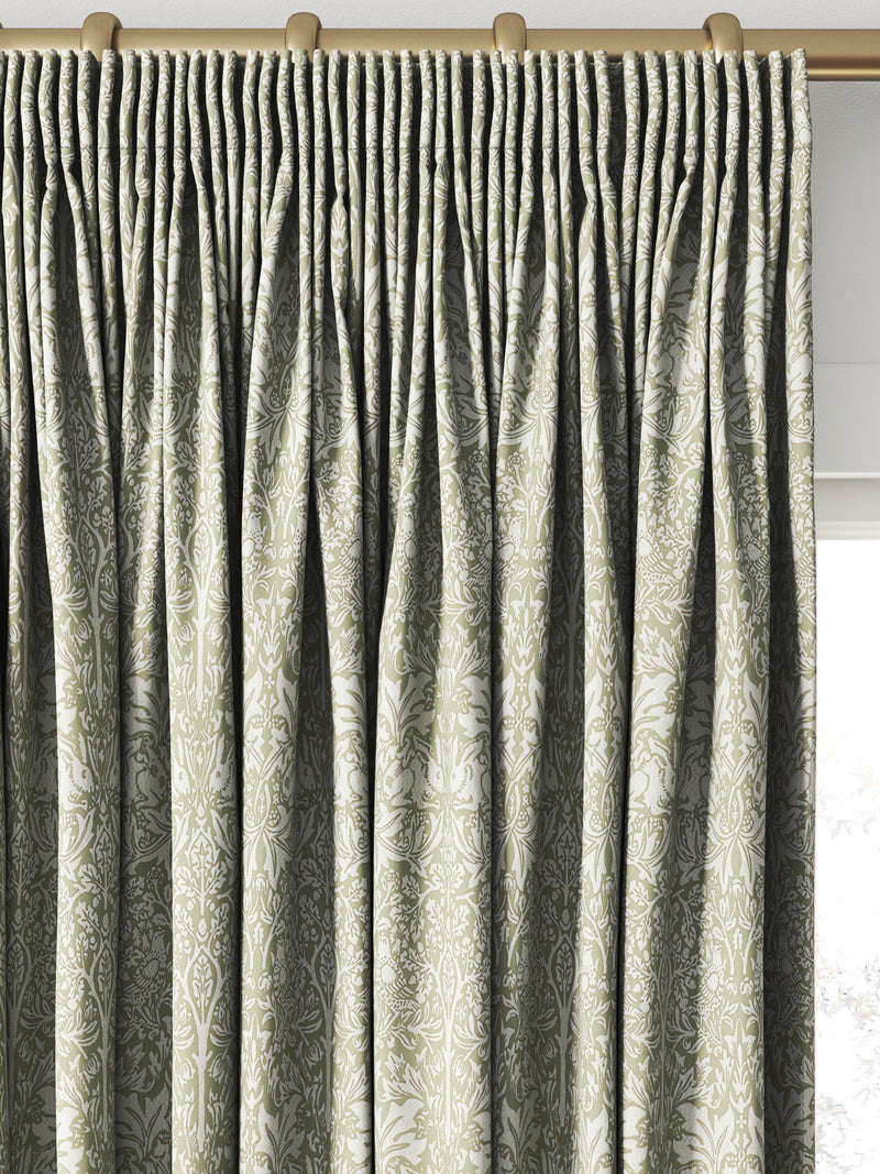William Morris Brother Rabbit woven sage curtain, made to measure - British product