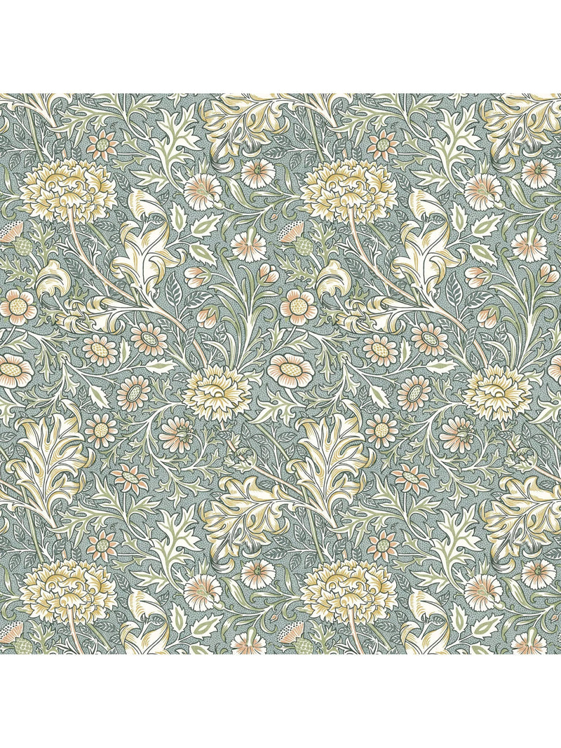 William Morris At Home Double Bough curtains and roman blind Bluebird (British brand)