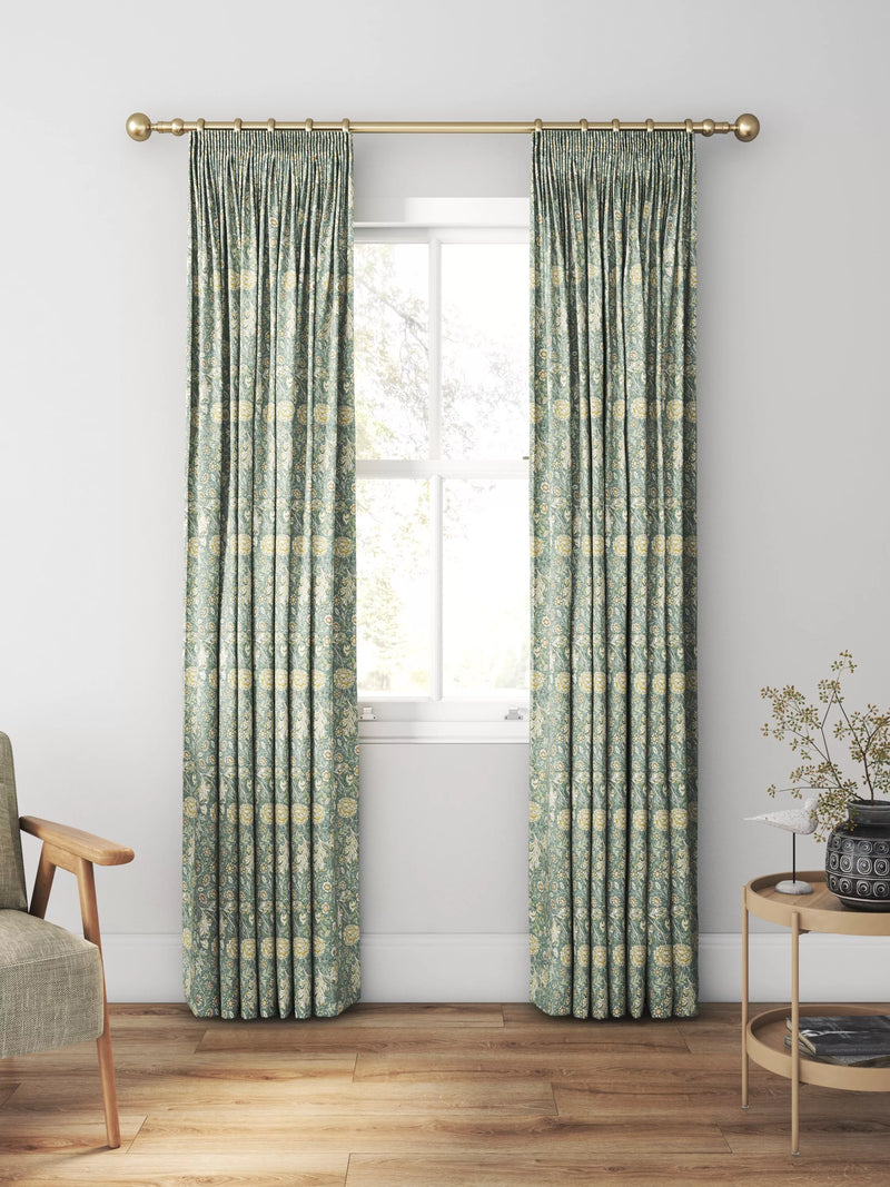 William Morris At Home Double Bough curtains and roman blind Bluebird (British brand)