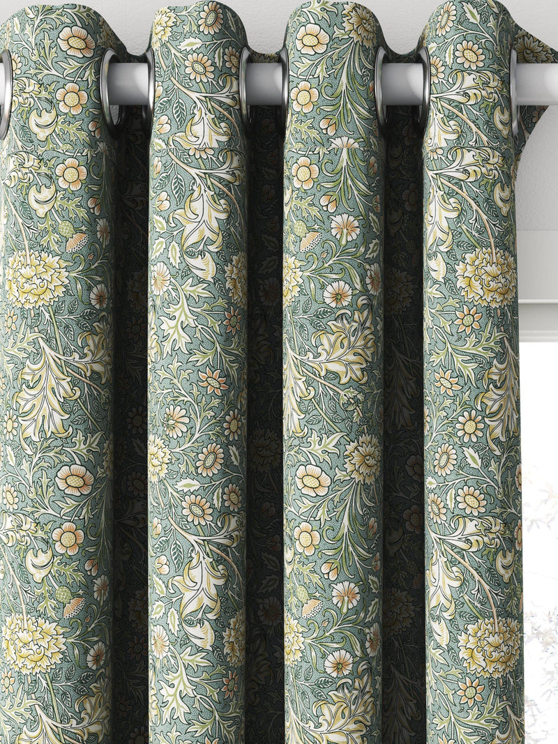 William Morris At Home Double Bough curtains and roman blind Bluebird (British brand)