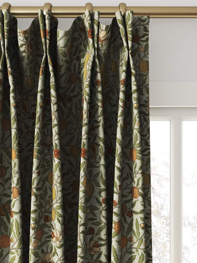 William Morris At Home Fruit curtains in Lichen, UK version
