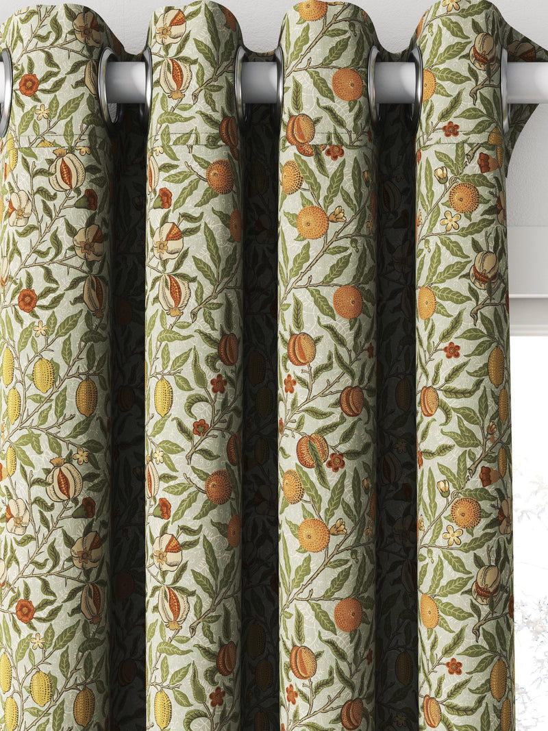 William Morris At Home Fruit curtains in Lichen, UK version