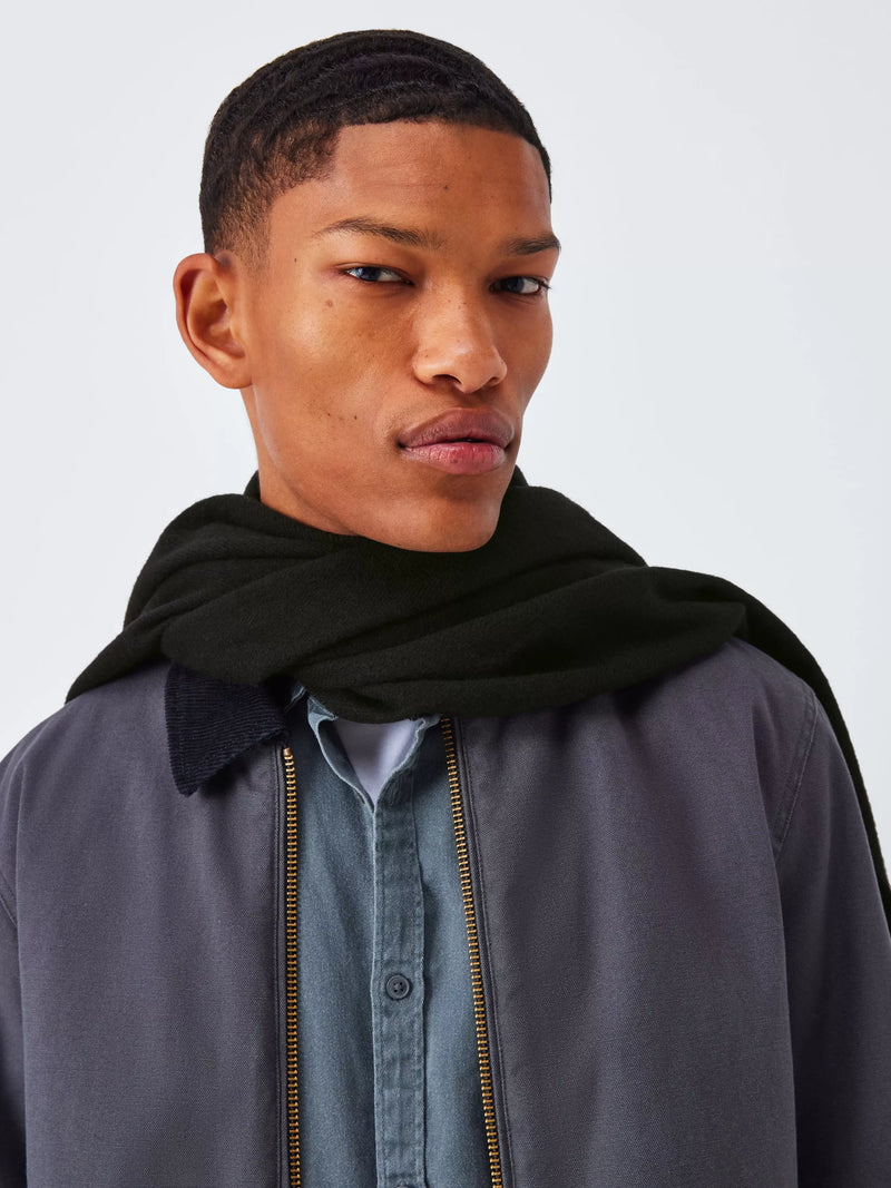 John Lewis Twill Scarf rectangular accessory with fringing (British brand)