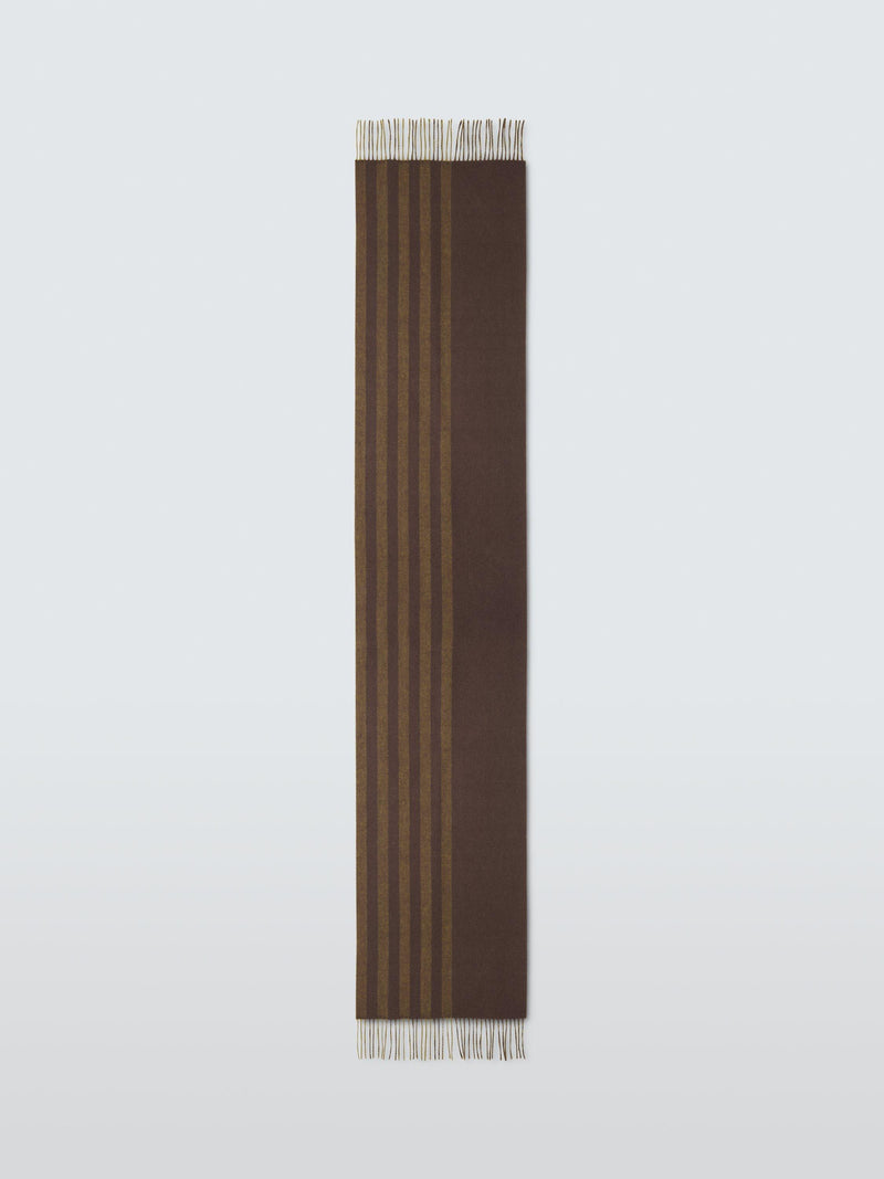 John Lewis stripe scarf brown multi wool (British brand)