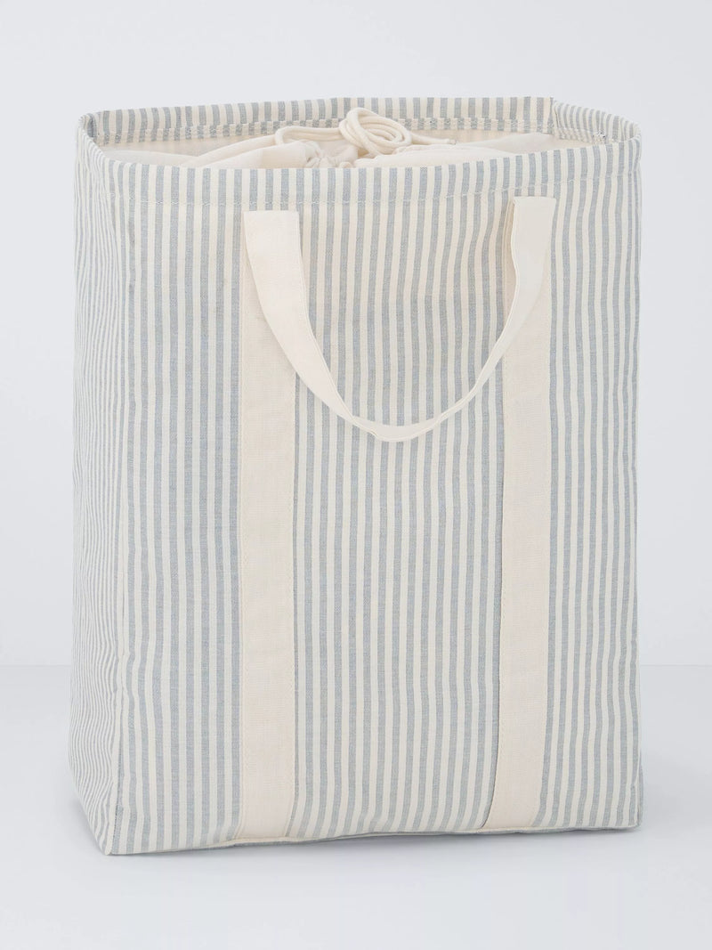 John Lewis stripe laundry bag grey natural - British product