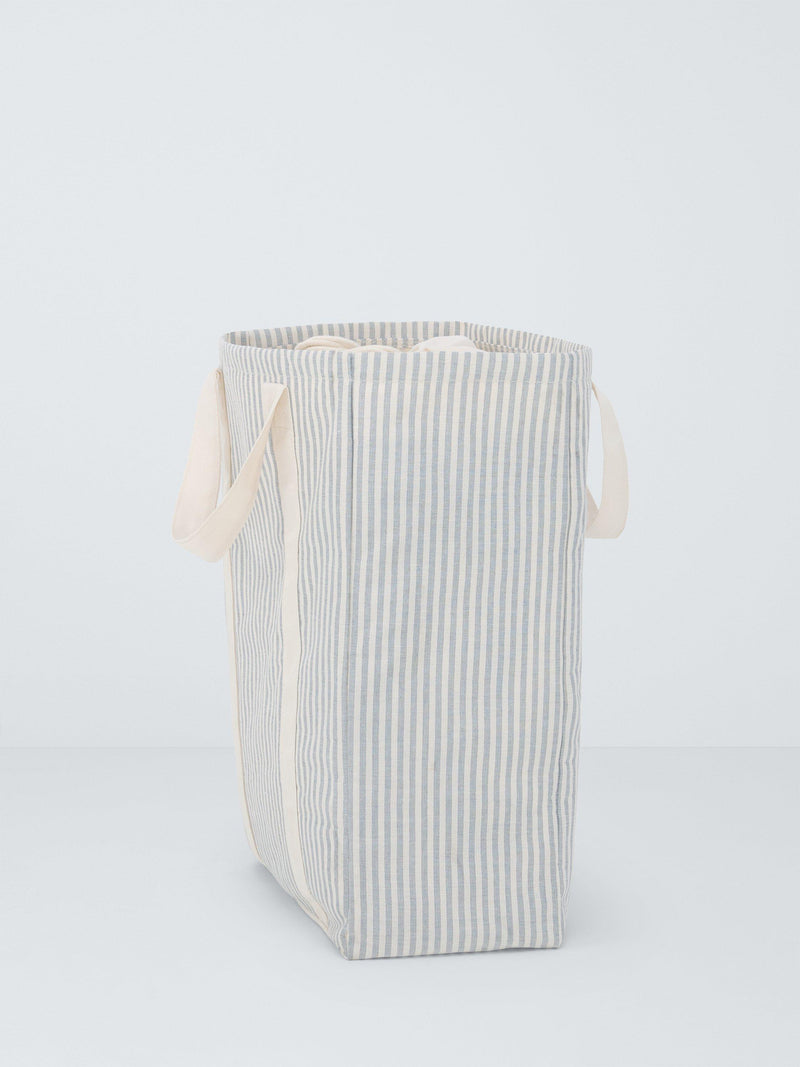 John Lewis stripe laundry bag grey natural - British product
