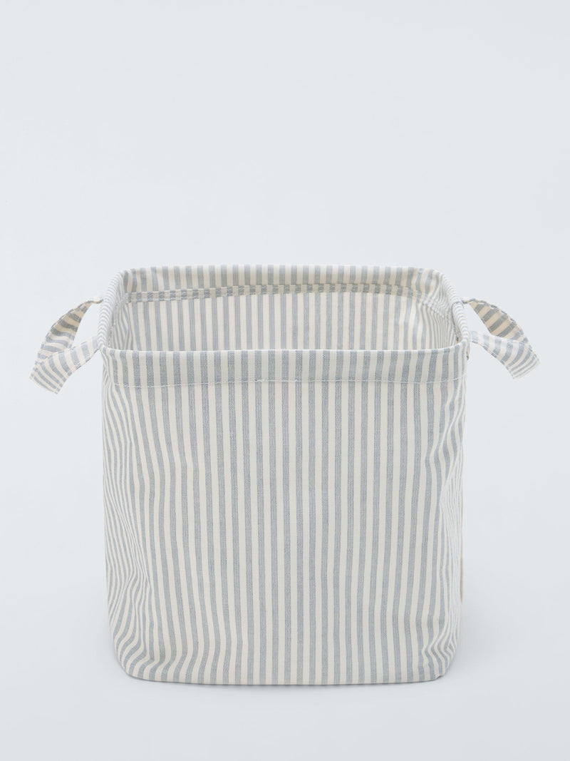 John Lewis stripe storage cube grey natural - British product