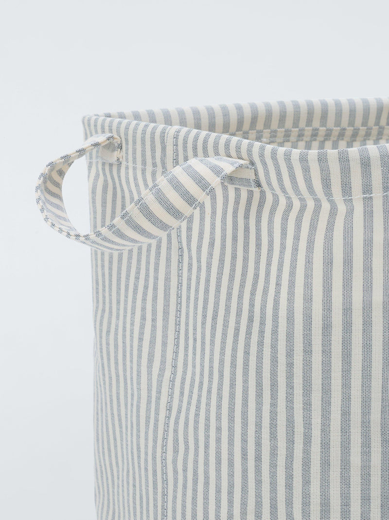 John Lewis stripe storage cube grey natural - British product