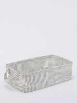 John Lewis John Lewis Stripe Open Storage Box Grey/Natural Large- Buy online at McGrocer