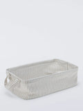 John Lewis stripe open storage box grey natural large, UK version