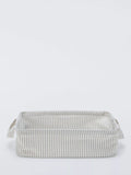 John Lewis stripe open storage box grey natural large, UK version