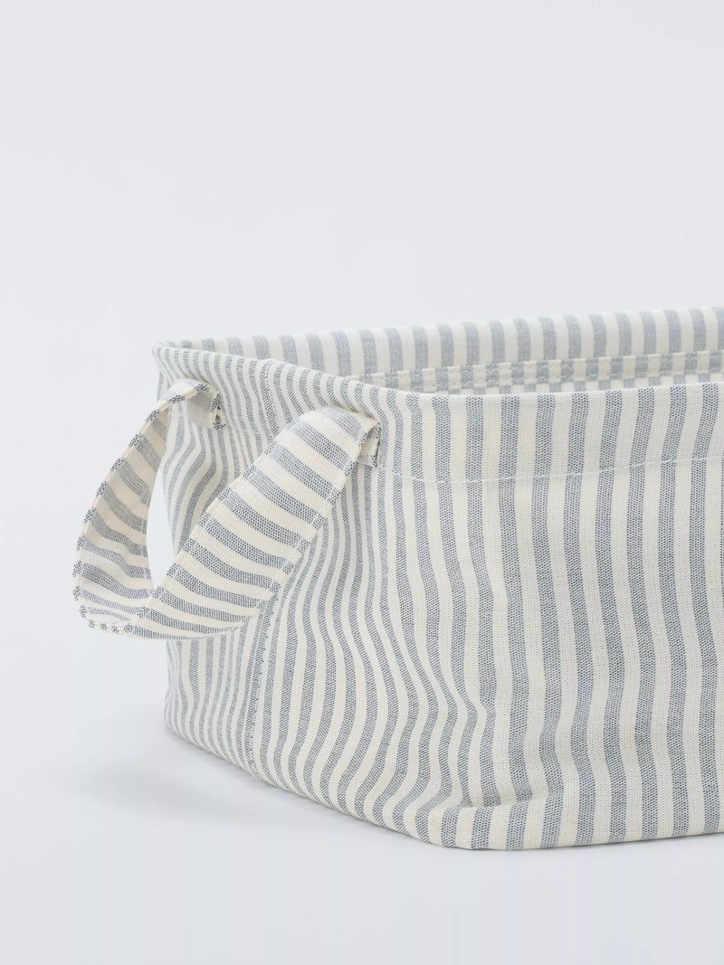 John Lewis stripe open storage box grey natural large, UK version
