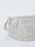 John Lewis stripe open storage box grey natural large, UK version