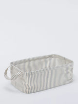 John Lewis John Lewis Stripe Open Storage Box, Grey/Natural, Medium- Buy online at McGrocer