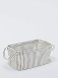John Lewis stripe storage box grey natural small (British brand)