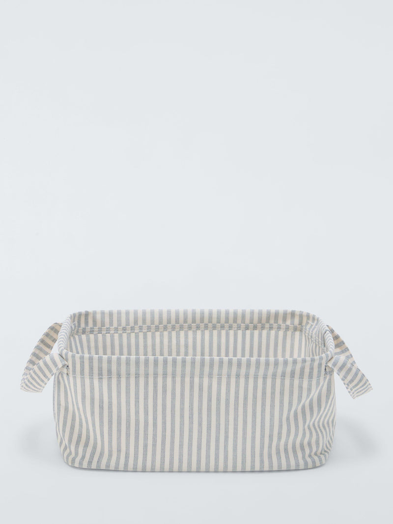 John Lewis stripe storage box grey natural small (British brand)