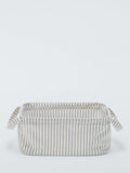 John Lewis stripe storage box grey natural small (British brand)